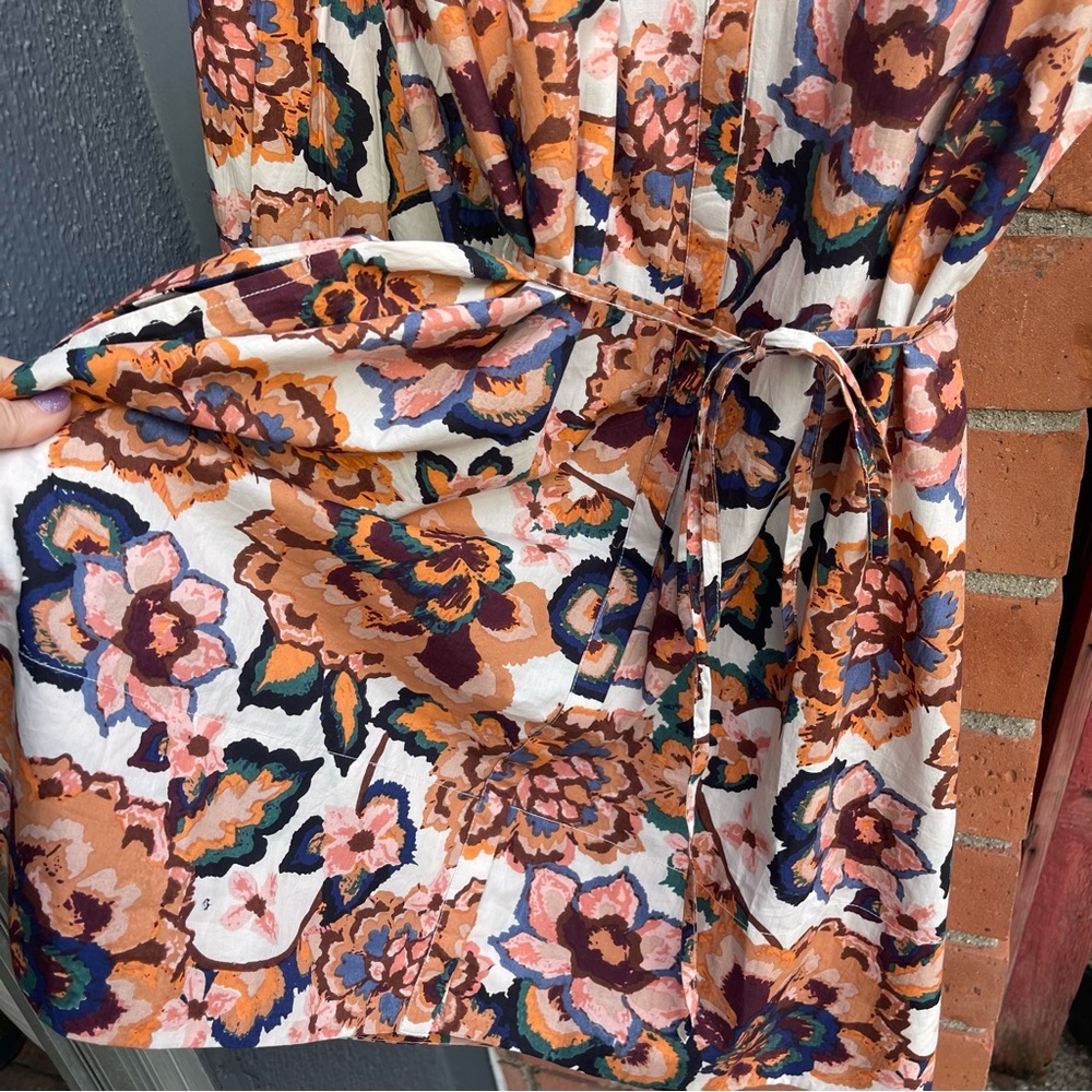 Cleobella floral block print cotton poplin shirt dress 14 - Picture 11 of 16